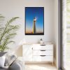 Lighthouse With Starry Night Framed Canvas