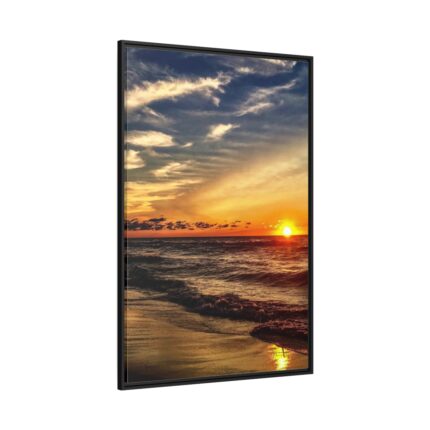 Beautiful Sunset Above the Ocean Framed Canvas