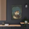Portrait of a Dog Framed Canvas