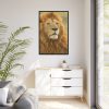 Lion Closeup Africa Framed Canvas