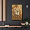 Lion Closeup Africa Framed Canvas