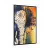 Drawing Elephant Colorful Color Framed Canvas