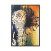 Drawing Elephant Colorful Color Framed Canvas