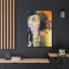 Drawing Elephant Colorful Color Framed Canvas