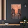 Two Elephants in the Zoo Framed Canvas