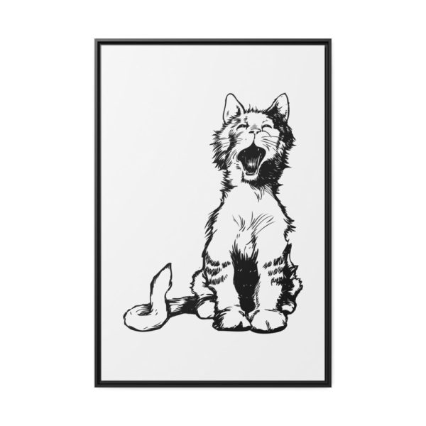 88299-91.jpg Illustration of Yawning Cat Framed Canvas