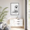 88299-93.jpg Illustration of Yawning Cat Framed Canvas