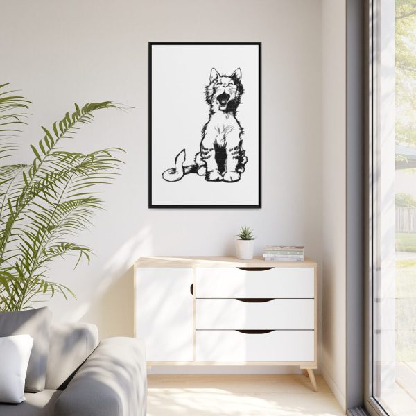 88299-93.jpg Illustration of Yawning Cat Framed Canvas