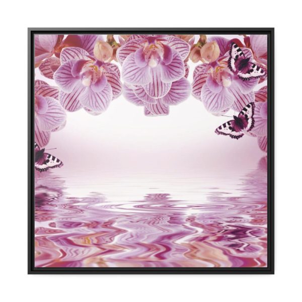 Orchid Background Flowers Framed Canvas