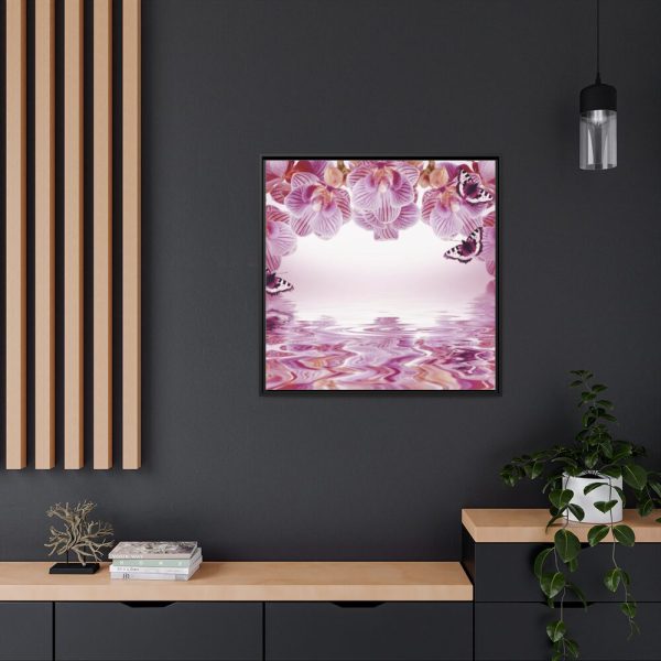 Orchid Background Flowers Framed Canvas