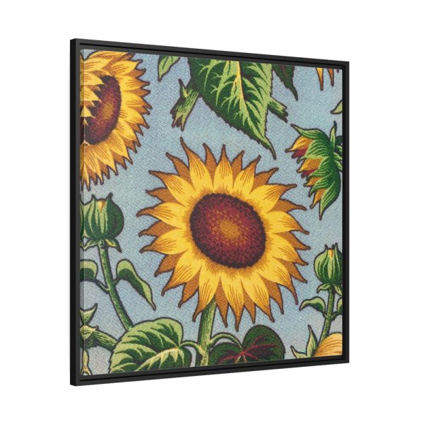 Sunflower Pattern Framed Canvas