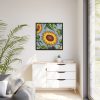 Sunflower Pattern Framed Canvas