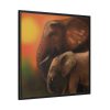 Art Elephants Sun Savannah Framed Canvas