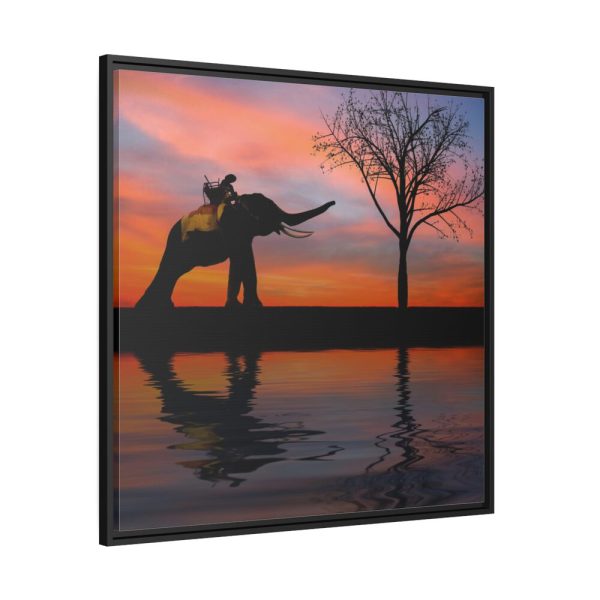 88302-75.jpg Silhouette Elephant and Kid Framed Canvas