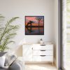 88302-78.jpg Silhouette Elephant and Kid Framed Canvas