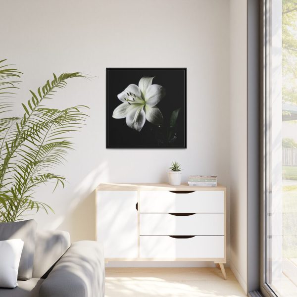 White Lily Framed Canvas