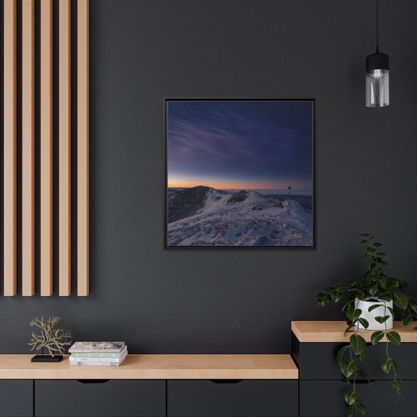 Snow Covered Ciucas Peak Framed Canvas