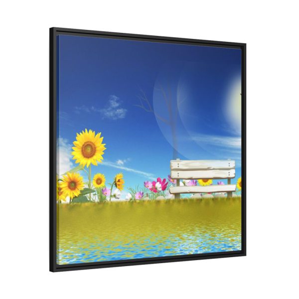 88302-90.jpg Sunflower Field With Blue Framed Canvas