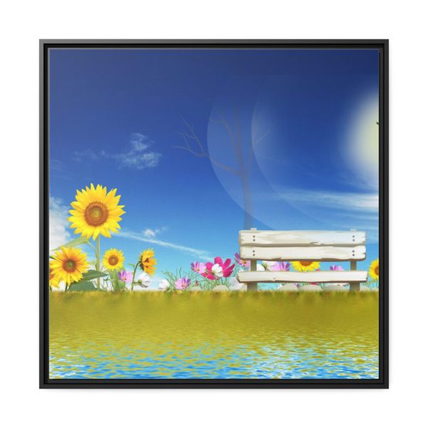 88302-91.jpg Sunflower Field With Blue Framed Canvas
