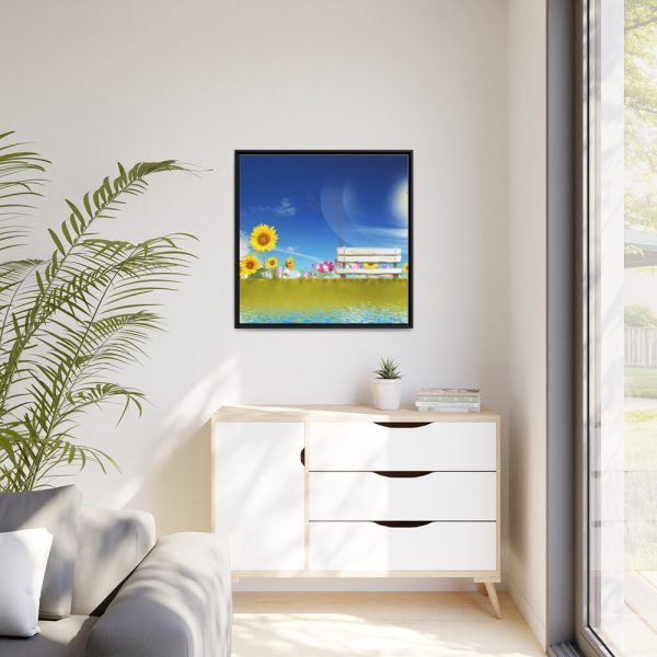 88302-93.jpg Sunflower Field With Blue Framed Canvas