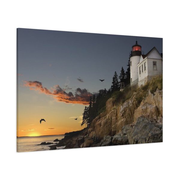 91638-1020.jpg Lighthouse and Beautiful Sunset Standard Canvas