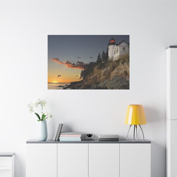 91638-1022.jpg Lighthouse and Beautiful Sunset Standard Canvas