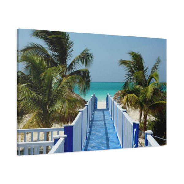 91638-1030.jpg Sunny Beach With Palm Tree and Blue Sky Standard Canvas
