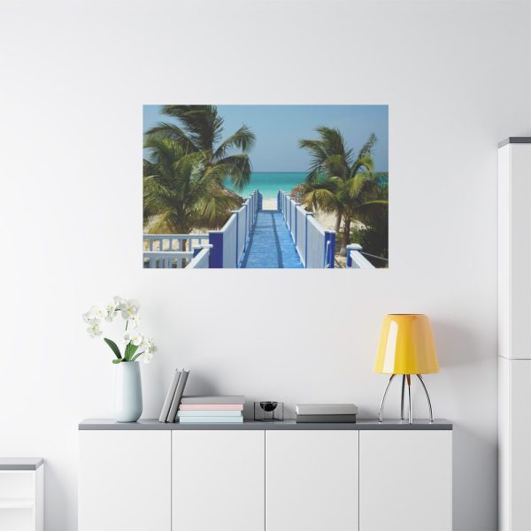 91638-1032.jpg Sunny Beach With Palm Tree and Blue Sky Standard Canvas