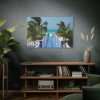 91638-1034.jpg Sunny Beach With Palm Tree and Blue Sky Standard Canvas