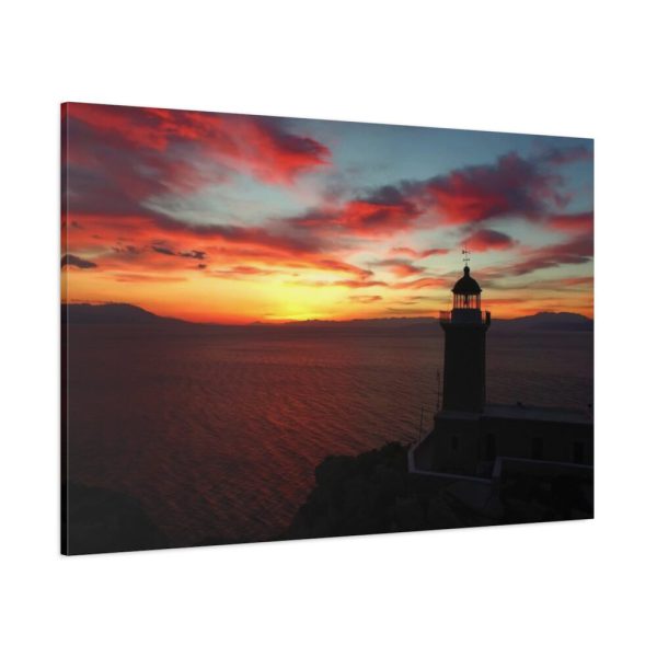 91638-1035.jpg Lighthouse and Red Sky in the Morning Standard Canvas