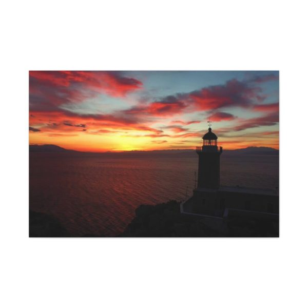 91638-1036.jpg Lighthouse and Red Sky in the Morning Standard Canvas