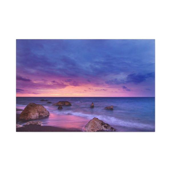 91638-1076.jpg Rocks, Pink, Purple and Navy Sky Standard Canvas