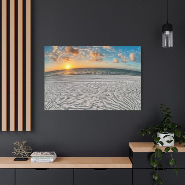 91638-1083.jpg Wind Rippled White Sand Beachline at Sunset Standard Canvas