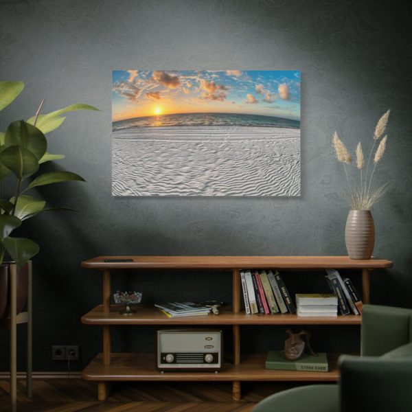 91638-1084.jpg Wind Rippled White Sand Beachline at Sunset Standard Canvas