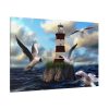 Lighthouse and Seagulls Standard Canvas