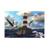 Lighthouse and Seagulls Standard Canvas
