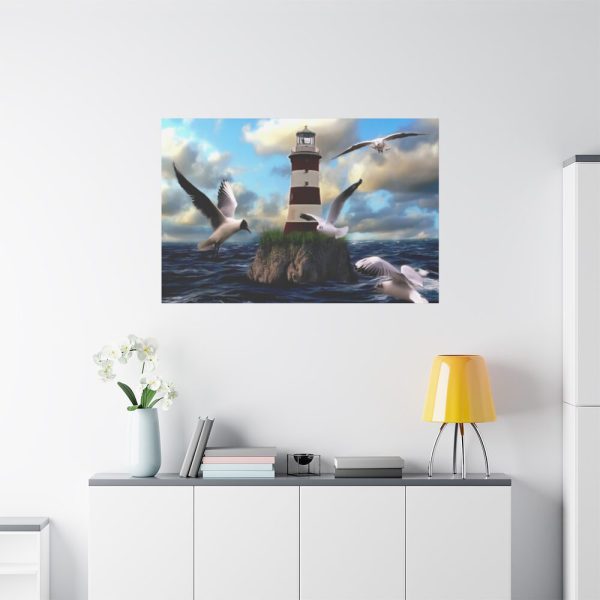 Lighthouse and Seagulls Standard Canvas