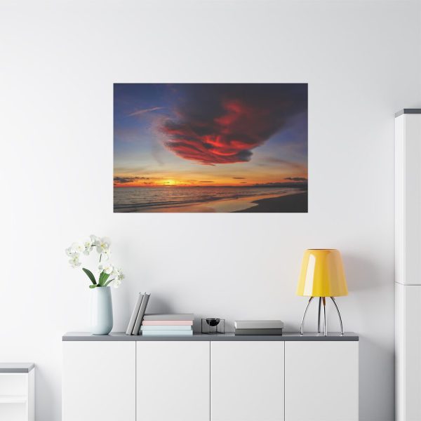 Red Sky at Morning with Ocean Standard Canvas