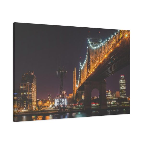 91638-1343.jpg A Well-lit Bridge at Nightfall Across the Waters Standard Canvas