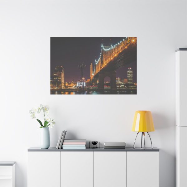 91638-1345.jpg A Well-lit Bridge at Nightfall Across the Waters Standard Canvas
