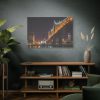 91638-1347.jpg A Well-lit Bridge at Nightfall Across the Waters Standard Canvas