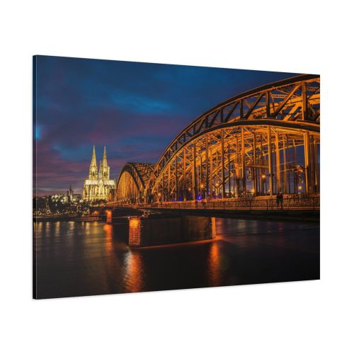 91638-1358.jpg Bridge and Cathedral in the Night Standard Canvas