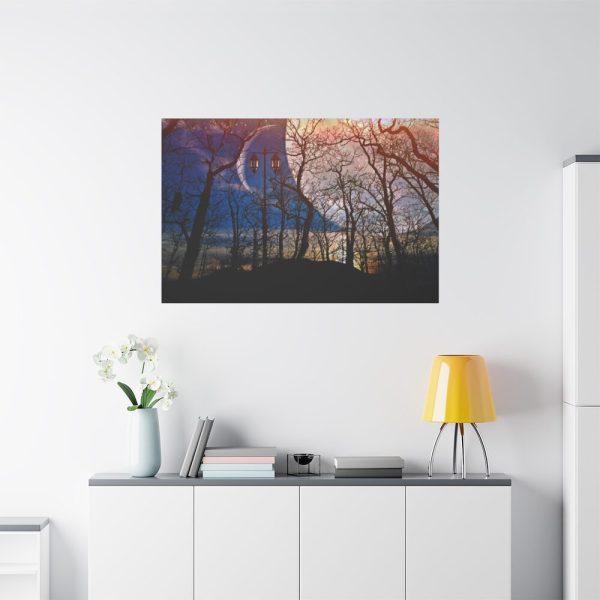 Full Moon and Forest Night Darkness Standard Canvas