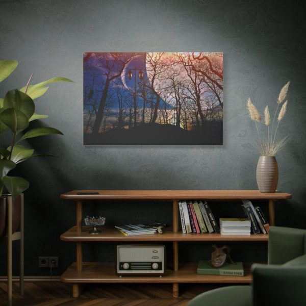 Full Moon and Forest Night Darkness Standard Canvas