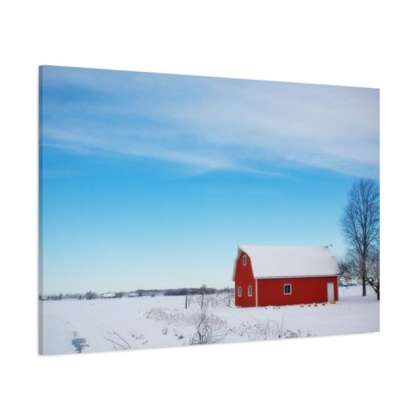 Red Barn in the Winter Standard Canvas