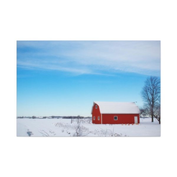 Red Barn in the Winter Standard Canvas