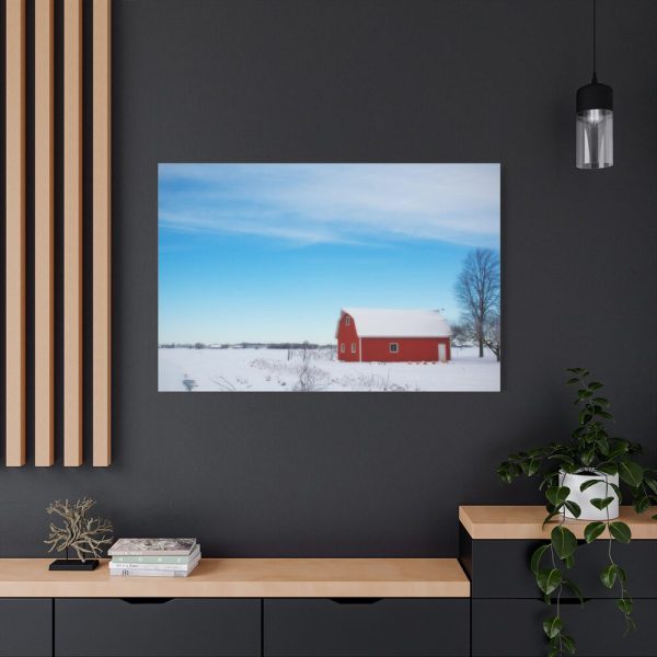 Red Barn in the Winter Standard Canvas
