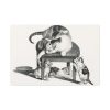 Domestic Cat on a Stool and Three  Kittens by Gottfried Mind Standard Canvas