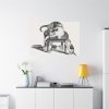 Domestic Cat on a Stool and Three  Kittens by Gottfried Mind Standard Canvas