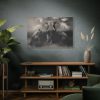 91638-284.jpg Big Elephant with Two Lion Standard Canvas